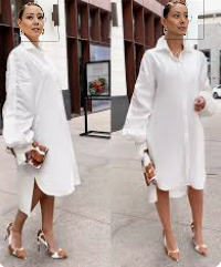 Fashion Loose Long Sleeve Shirt Dress