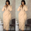 Elegant Long Sleeve Dress with Button Detail and Bow Accent
