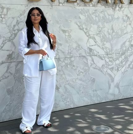 Loose Long Sleeve Utility Shirt and High Waist Wide Leg Pants Set