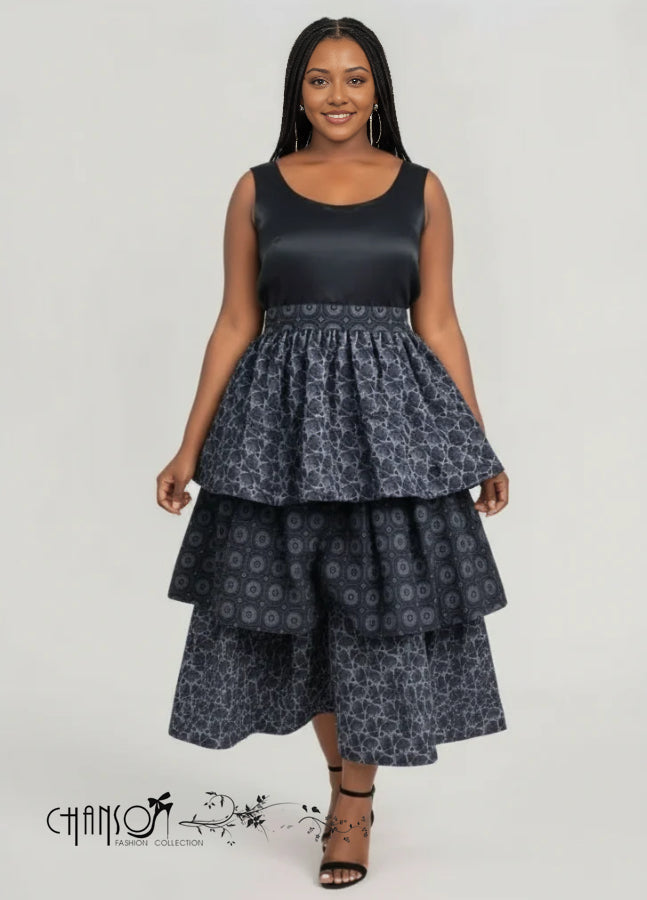 Ethnic Tiered Midi Dress Layered African Print All Sizes – FashionPrice