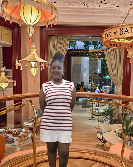 Sleeveless Round Neck Knitted Dress with Subtle Ruffled Hem