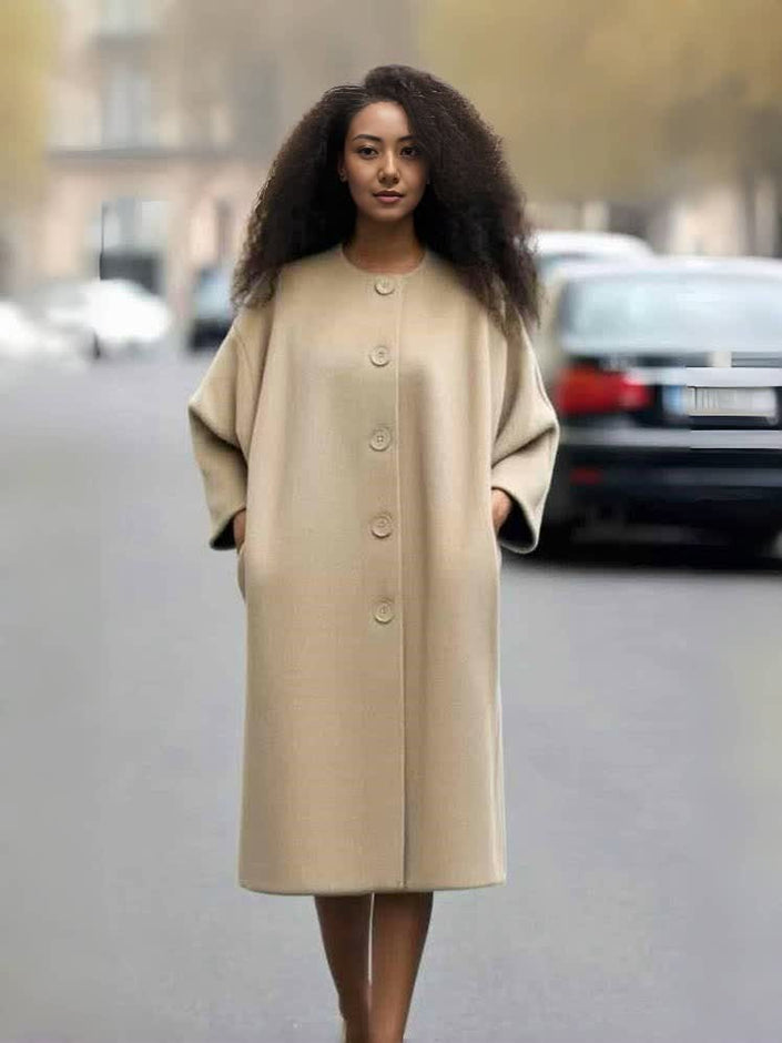 Loose Long Coat, Minimalist Design, Single-Breasted, Casual Style