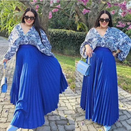Twin Set  Printed Top Pleated Skirt