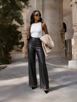 Women Wide Leg Pants High Waist Tailored Casual