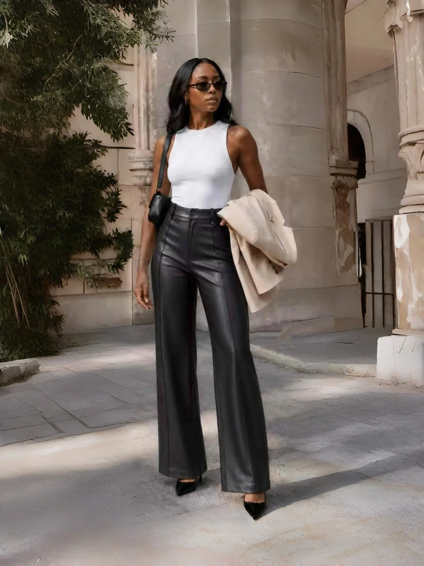 Women Wide Leg Pants High Waist Tailored Casual