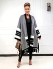 South African Women Knit Cardigan Striped Fringe Casual Outerwear