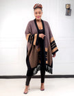 South African Women Knit Cardigan Striped Fringe Casual Outerwear