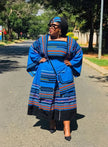 African Maxi Skirt Set  Geometric Print