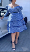 Geometric Floral Motif Layered Ruffle Traditional Dress