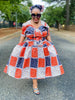 Geometric Block Pattern Traditional Dress