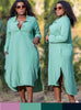 Button-down front  Long sleeves Mid-length Shirt Dress