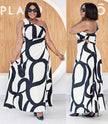 Abstract Pattern Sleeveless Dress