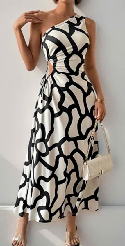 Abstract Pattern Sleeveless Dress
