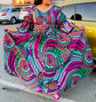 Puff-Sleeve Maxi Dress Set