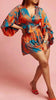 V-Neck Flared Sleeve Elastic Waist Knee-Length Twin Sets