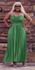 Sleeveless Pleated Sweetheart Neckline Gown & Ruched Bodice V-Neck Dress Set