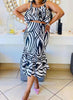 Zebra Stripe Ruffle Hem Set