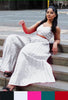 Sleeveless Square Neckline Top & Tiered Pleated Long Skirt Set