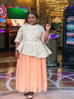 Twin Set Geometric Top Tulle Skirt Plus Size