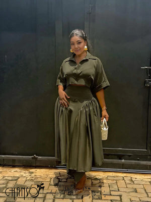 Twin Set Asymmetrical Skirt Midi Dress