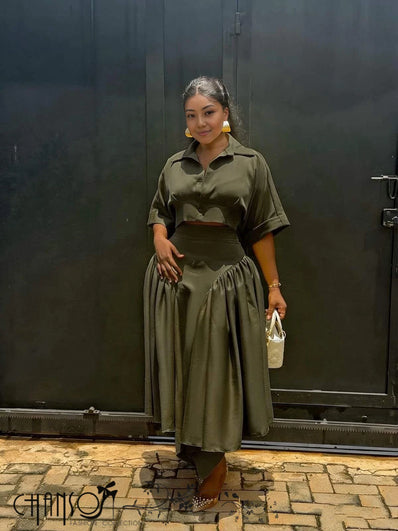 Twin Set Asymmetrical Skirt Midi Dress
