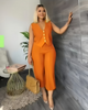 V-Neck Sleeveless Top with Cropped Trousers Twin Set