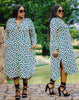 Relaxed Fit Knee-Length Shirt Dress with Geometric Print