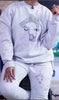 Abstract Face Graphic Sweatshirt and Pants Set