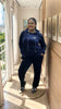 Sun Pattern Long-Sleeve Zip-Up Sweatshirt and Loose-Fit Jogger Pants Two-Piece Set