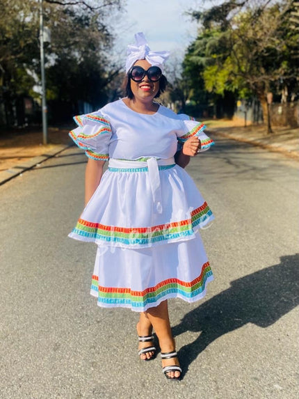 Ethnic Skirt Dress Set with Coordinated Headpiece