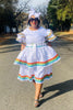 Ethnic Skirt Dress Set with Coordinated Headpiece