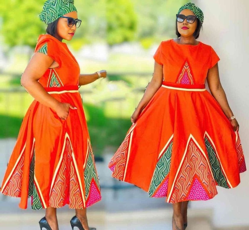 Ethnic Style Geometric Patchwork Dress: Loose A-Line Silhouette