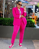 Casual Open-Front Blazer and Drawstring Trousers Set