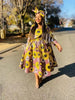 Flared Skirt Traditional  Dress with Circular Motif Design