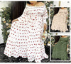 Off-Shoulder Long Dress with Red Heart Pattern
