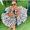 Sleeveless Knee-Length Flared Dress with Animal Prints and Abstract Patterns