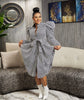 Polka Dot Puff Sleeve Mid-Length Shirt Dress
