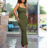 Elegant Sleeveless Floor-Length Straight Neckline Gown
