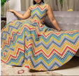 Geometric Zigzag Flare Dress