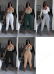 Women's High-Waisted Joggers with Elastic Waistband, Drawstring Detail, and Cuffed Ankles