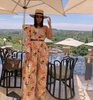 Women's Floral Pattern One-Shoulder Jumpsuit with Stylish Ruffle Details