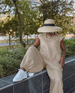 Sleeveless Wide-Leg Jumpsuit with Crew Neckline in Casual Style