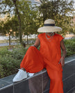 Sleeveless Wide-Leg Jumpsuit with Crew Neckline in Casual Style
