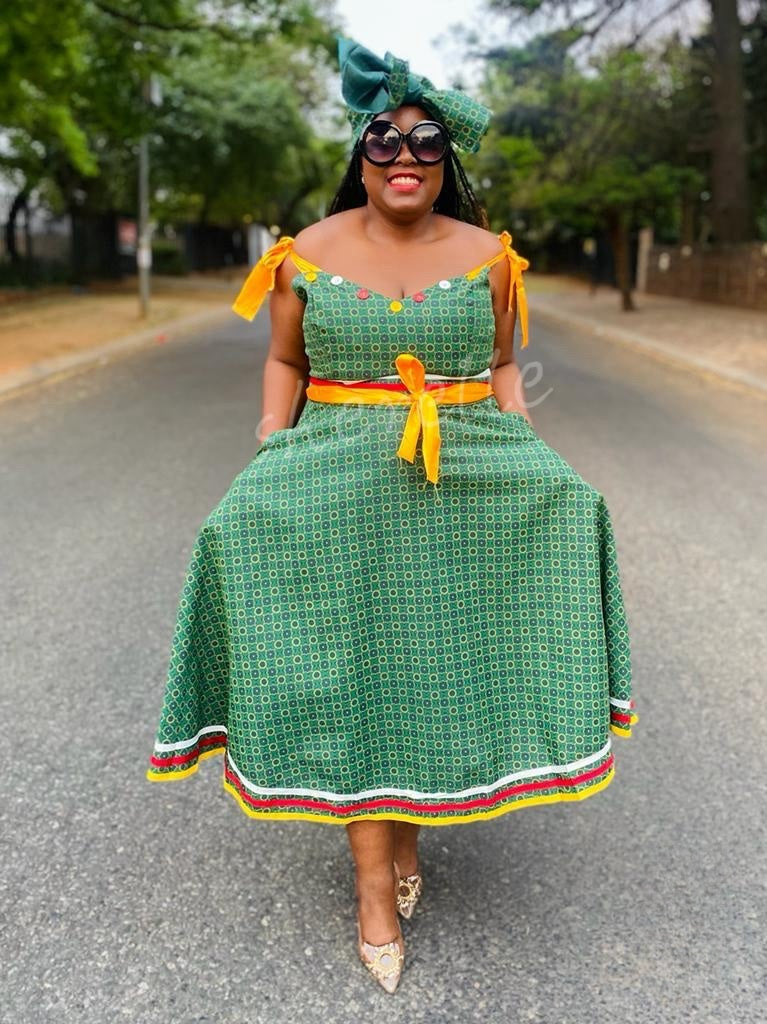 Tie-Accent Sleeve Traditional Attire