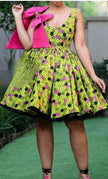 Ruffled Sleeveless Round Neck Polka Dot Dress
