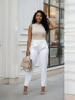 Pants High-Waist Tailored Minimal Detail Business Social Scene