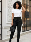 Pants High-Waist Tailored Minimal Detail Business Social Scene