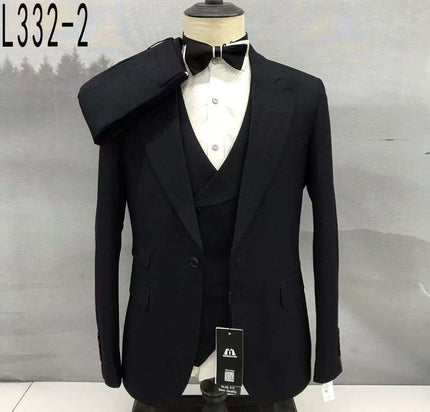Mens Single Breasted Notched Lapel Three Piece Suit Business Wedding Occasions