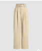 High-Waisted Wide-Leg Trousers with Fabric Belt