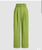 High-Waisted Wide-Leg Trousers with Fabric Belt